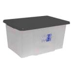 50L Clear Storage Box & Black Lid