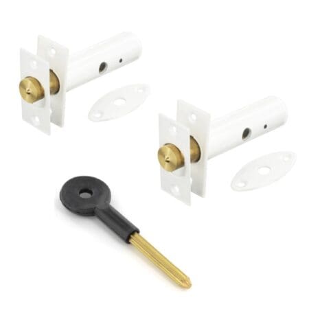 White Security Door Key Pack 2