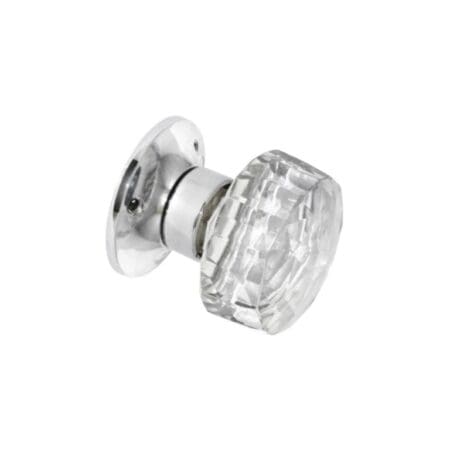 Glass Mortice Knobs Faceted (Pair)