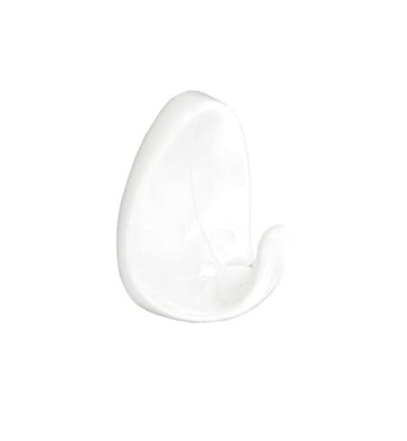 Oval Self-Adhesive Hooks White (2)