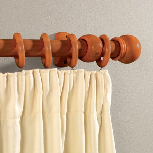 Walnut Effect Wooden Curtain Pole