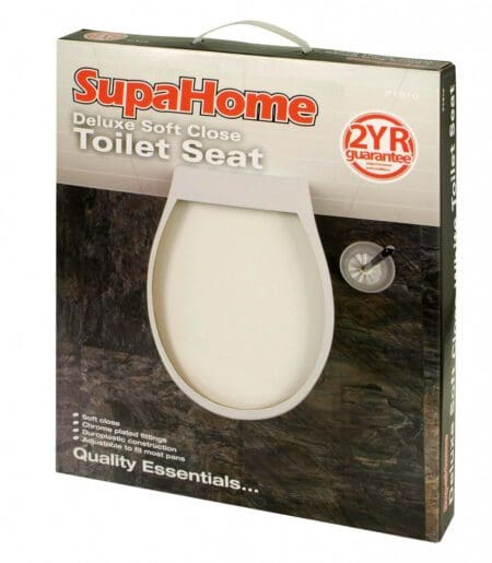 Deluxe Soft Close White Toilet Seat