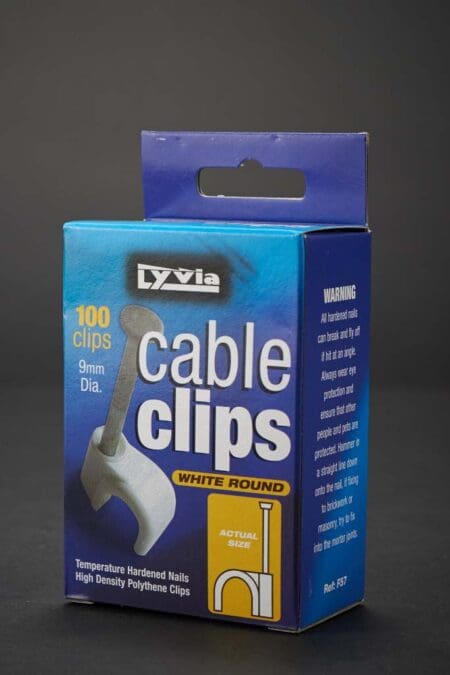 9mm White Round Cable Clips