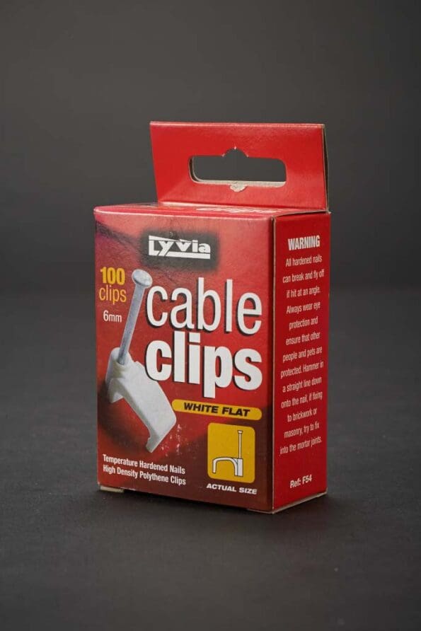 6mm White Flat Cable Clips