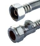 Flexi Tap Connector 15mm x 1/2" x 50cm + Iso Valve