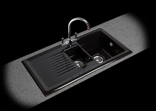 Black Ceramic Reversible Sink