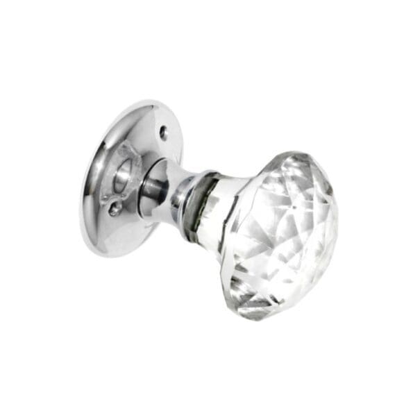 Glass Solitaire Mortice Knobs CP