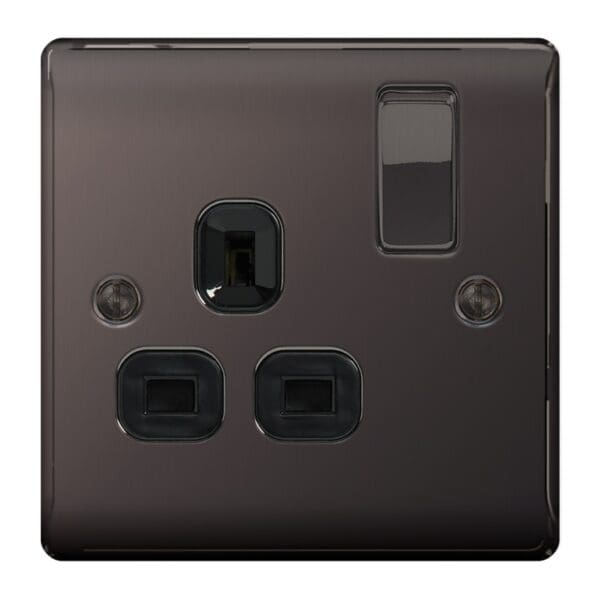 Metal Black Nickel Switched Socket