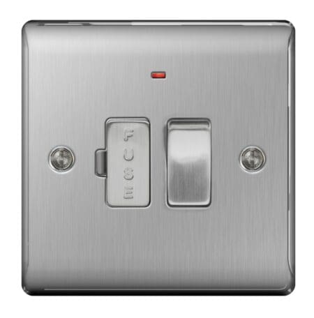 Brushed Steel  Switched Fused Connection Unit