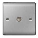 Brushed Steel Co-Axial Socket