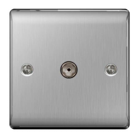 Brushed Steel Co-Axial Socket