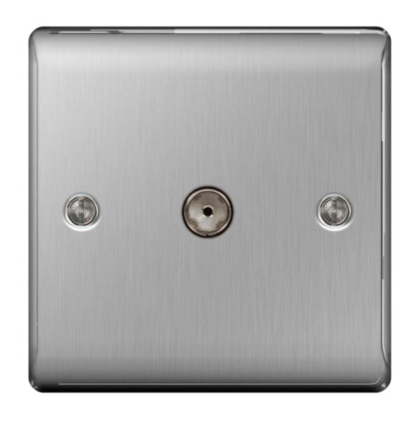 Brushed Steel Co-Axial Socket