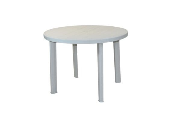 White Plastic Round Table