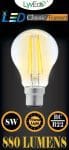 BC Clear LED 8 Filament 880 Lumens Gls Dimmable 2700K