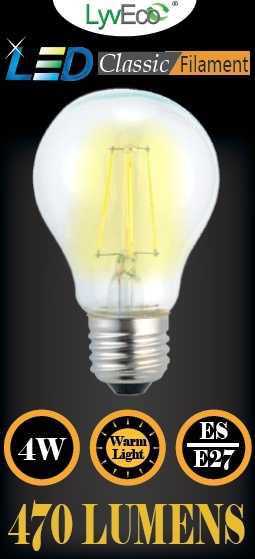 ES Clear LED 4 Filament 470 Lumens GLS 2700K
