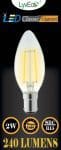 SBC Clear LED 2 Filament 240 Lumens Candle 2700K