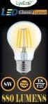 ES Clear LED 8 Filament 880 Lumens Gls Dimmable 2700K