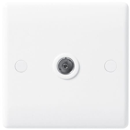 White Round Edge Co-axial Socket