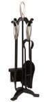 Black Companion Set With Pewter Handles 5 Piece