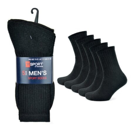 Mens Black Sport Socks
