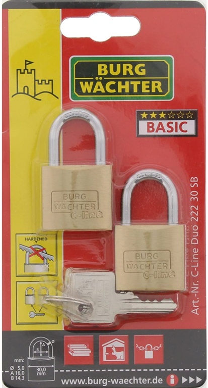 Light Security Brass Padlock Multi-Pack Keyed Alike