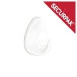 White Oval Adhesive Hook