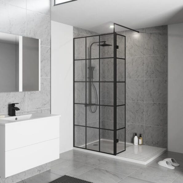 Krittal Wetroom Return Panel Black