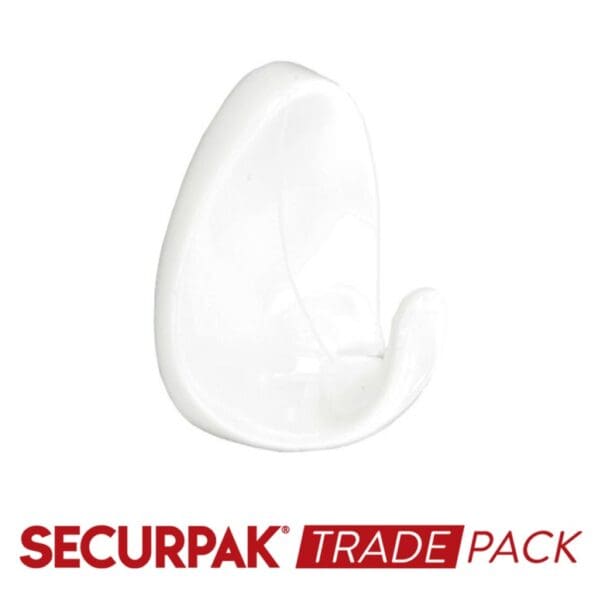 Oval Self Adhesive Hook White M