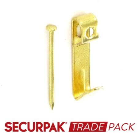 Single Picture Hooks & Pins Brass Plated No.1
