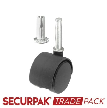 Twin Wheel Castors Stem 40mm