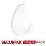 Oval Self Adhesive Hook White L