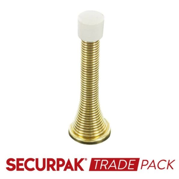 Spring Door Stop Brass Plated 75mm