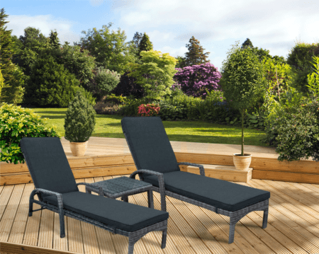 Tuscany Sunlounger x 2 & Side Table