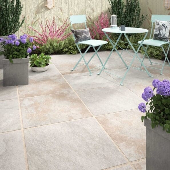 Adlington White Outdoor Floor 600x600x20