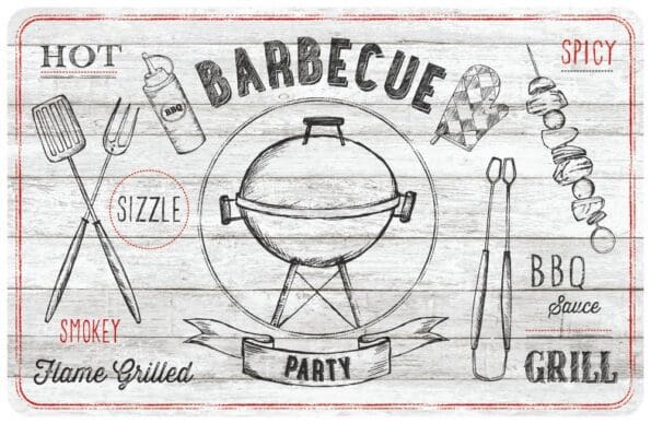 Rio BBQ Off Whitet Wipe Clean Placemat