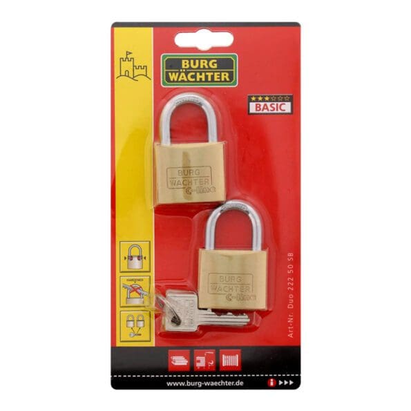 C Line Standard Shackle Padlock Pack 2