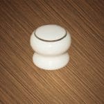 White/Goldline Ceramic Knobs (2)
