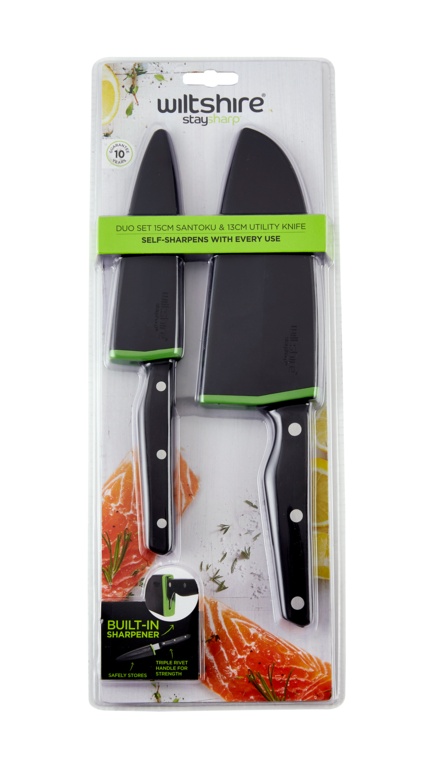 Staysharp Triple Rivet Duo Set Santoku & Utility Knife