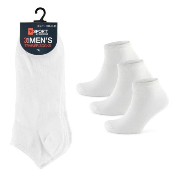 Mens White Trainer Socks