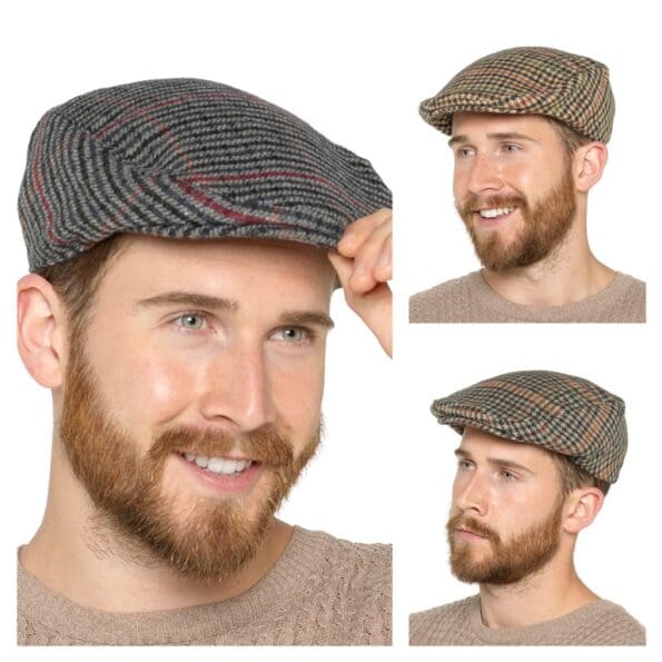 Mens Checked Flat Cap