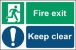 Fire Exit Keep Clear Sign