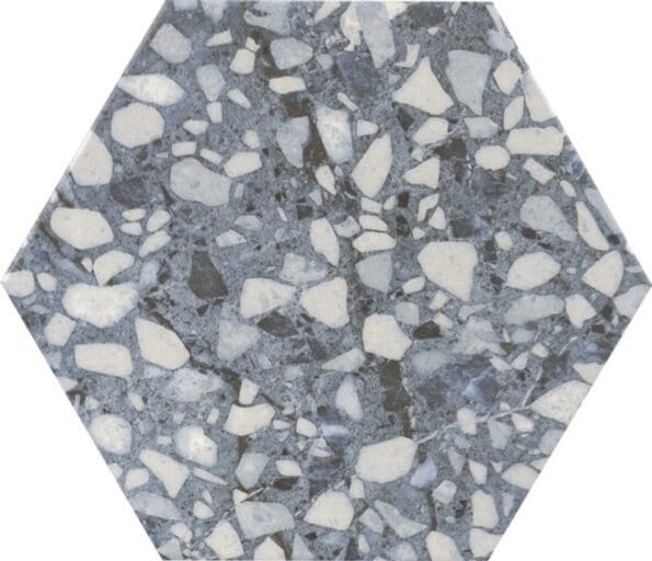 Terazzo Hexagon Blue Wall Tile 0.75m2