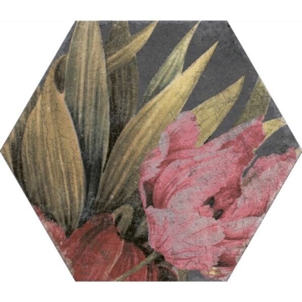 Aruba Hexagon Lava Wall Tile 23 x 27cm