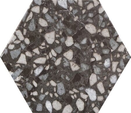 Terazzo Hexagon Black Wall Tile 0.75m2