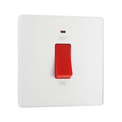 45a Double Pole Square Plastic Cooker Switch With LED