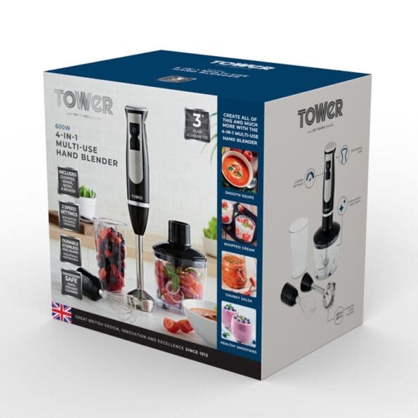 4 in 1 Black Hand Blender Set