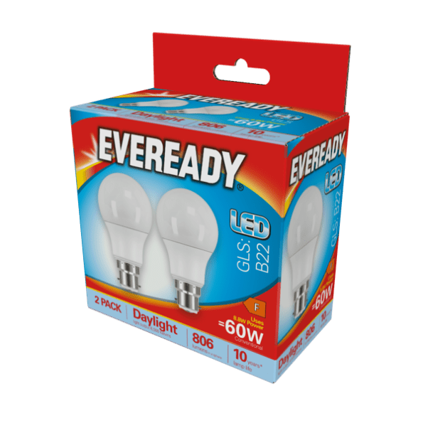 LED GLS BC B22 6500k Daylight Pack 2