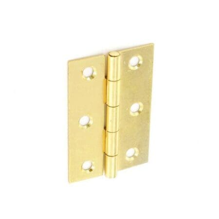 Steel Butt Hinges Brass Plated (1 1/2 Pair)