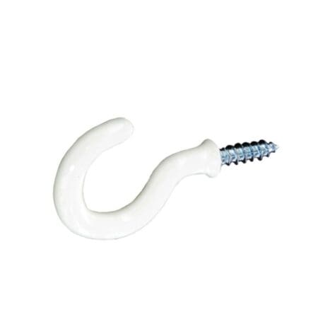 Cup Hooks Plastic Covered White (5)