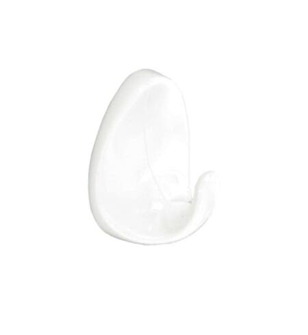 Oval Self-Adhesive Hooks White (4)